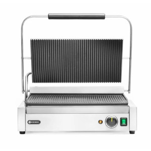 Grillkontakt Panini XL - Räfflad Platta - HENDI