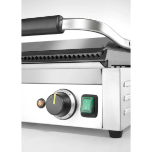 Grillkontakt Panini XL - Räfflad Platta - HENDI