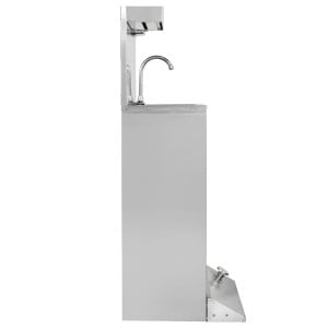 Jalkakäyttöinen käsienpesuallas roskakorilla, saippua- ja paperiannostelija - Dynasteel