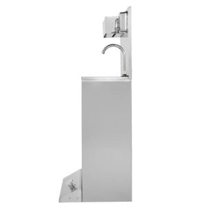 Jalkakäyttöinen käsienpesuallas roskakorilla, saippua- ja paperiannostelija - Dynasteel