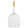 Perforerad fyrkantig pizzaspade med kort handtag - 300x660 mm