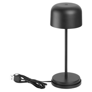 Bordslampa med Rund Lampskärm Lucca Svart - 200 mm