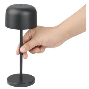 Bordslampa med Rund Lampskärm Lucca Svart - 200 mm