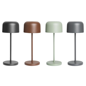 Bordslampa med Rund Lampskärm Lucca Svart - 200 mm