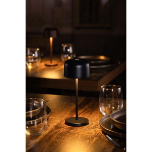Bordslampa med Rund Lampskärm Lucca Svart - 200 mm