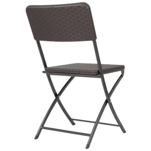 Ruskeat PE-rottinkiset taitettavat tuolit - 2 kpl