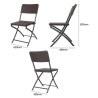 Ruskeat PE-rottinkiset taitettavat tuolit - 2 kpl