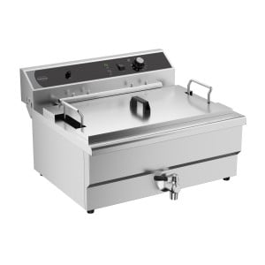 Professionell fritös med avtappningsventil - 25 L - CombiSteel