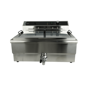 Professionell fritös med avtappningsventil - 25 L - CombiSteel