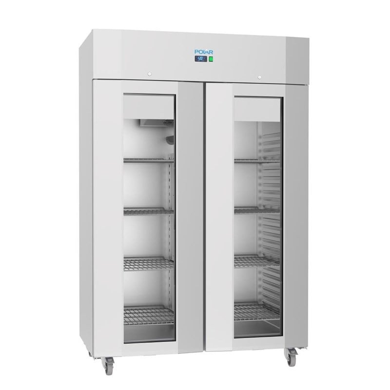 Polar U-sarjan 1400L kaksiosainen positiivinen jäähdytetty vitriini Polar U-sarjan 1400L kaksiosainen positiivinen jäähdytetty vitriini