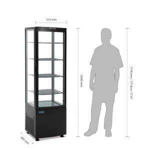 Vitrine Jääkaappi - Kaarrettu Ovi - Musta Sarja C 235 L