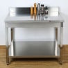 Stainless Steel Table 800x700 mm with Backsplash and Lower Shelf
