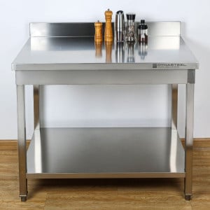 Stainless Steel Table with Backsplash Shelf Dynasteel Robust and Practical