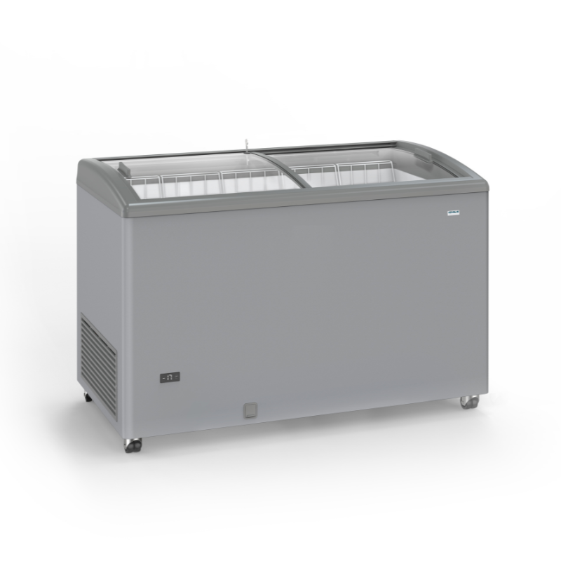 Stainless Steel Freezer with Sliding Glass Doors - 400 L