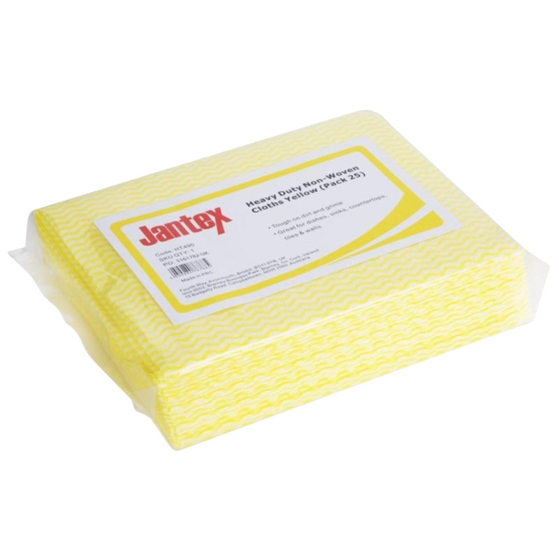 Mycket hållbara gula non-woven trasor - Paket med 25 Mycket hållbara gula non-woven trasor - Paket med 25