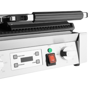Grill med dubbelkontakt räfflade plattor