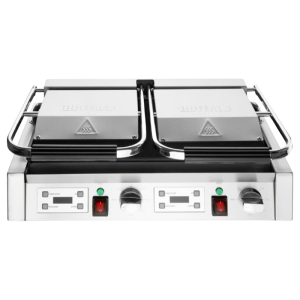 Grill med dubbelkontakt räfflade plattor
