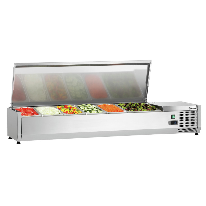 Saladette Kylbänk i Rostfritt Stål - 5 x GN 1/3 + 1 x GN 1/2 Saladette Kylbänk i Rostfritt Stål - 5 x GN 1/3 + 1 x GN 1/2
