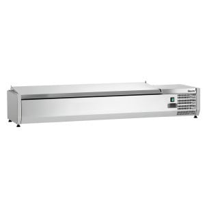 Ruostumaton teräksinen jäähdytetty salaattipöytä - 5 x GN 1/3 + 1 x GN 1/2