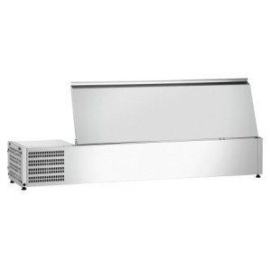 Saladette Kylbänk i Rostfritt Stål - 5 x GN 1/3 + 1 x GN 1/2