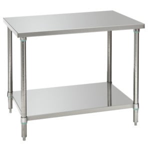 Stainless Steel Work Table with Lower Shelf - D 700 mm - L 1000 mm - Bartscher