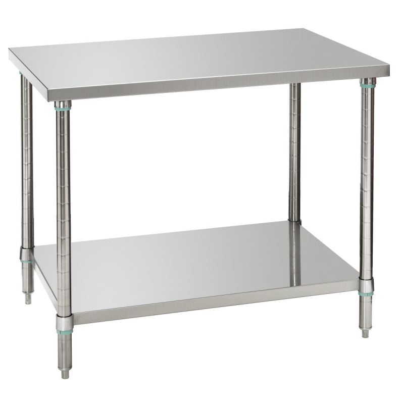 Table de Travail Inox avec Etagère Basse - P 700 mm - L 1000 mm - Bartscher Table de Travail Inox avec Etagère Basse - P 700 mm - L 1000 mm - Bartscher
