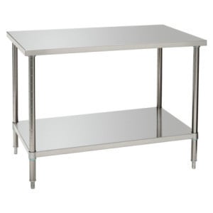 Stainless Steel Work Table with Lower Shelf - D 700 mm - L 1200 mm - Bartscher