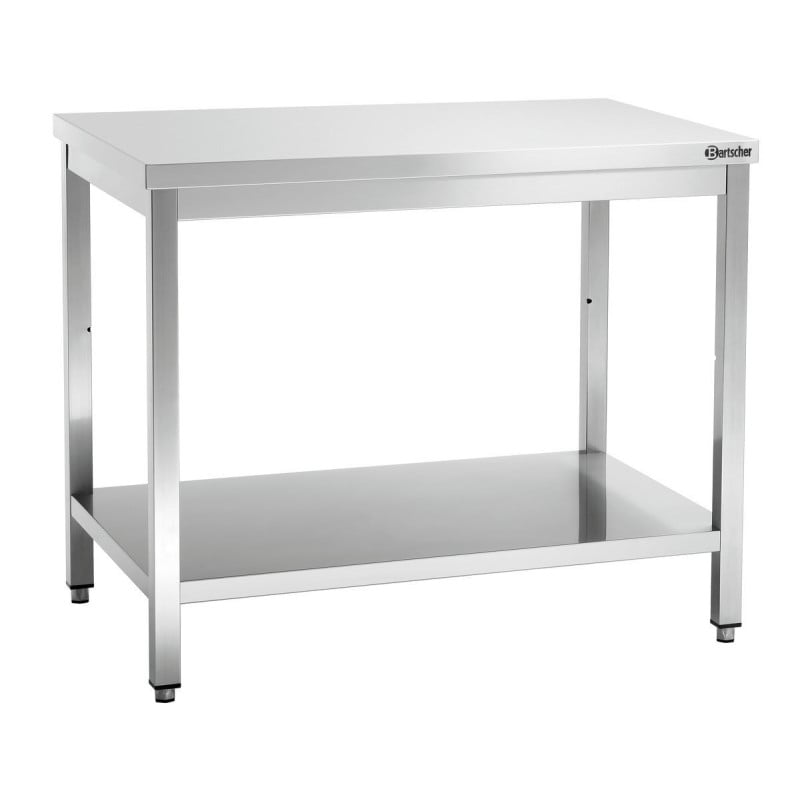 Stainless Steel Work Table with Lower Shelf - D 700 mm - L 1000 mm - Bartscher