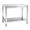 Stainless Steel Work Table with Lower Shelf - D 700 mm - L 1000 mm - Bartscher