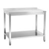 Stainless Steel Work Table with Lower Shelf and Backsplash - D 700 mm - L 1000 mm - Bartscher