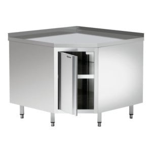 Hörnmöbel i rostfritt stål - L 1000 x D 1000 mm - Bartscher