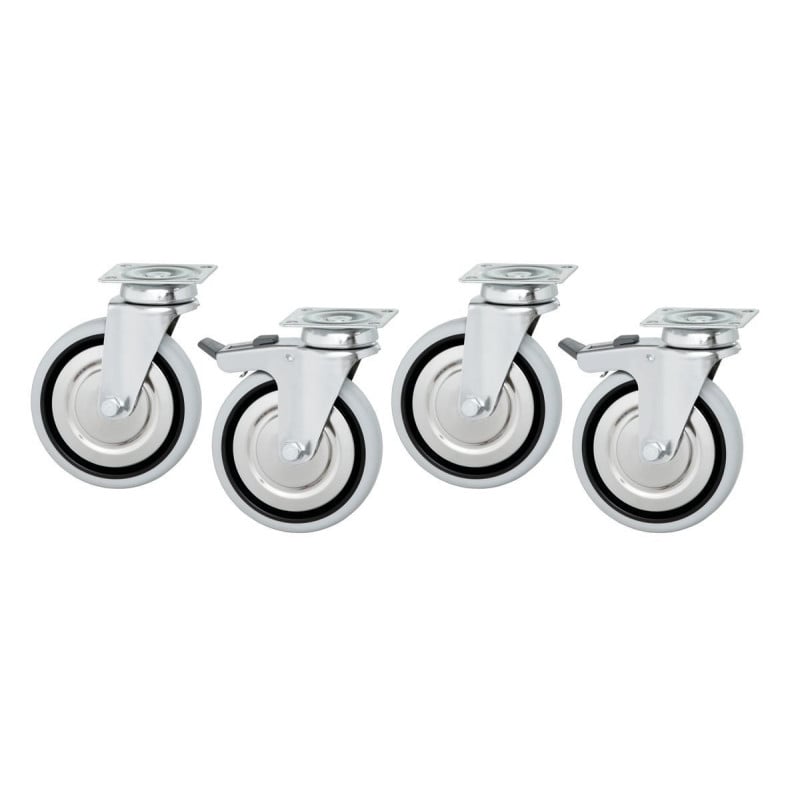 Wheels for Stainless Steel Low Furniture and Warming Cabinet - Set of 4 - Bartscher Wheels for Stainless Steel Low Furniture and Warming Cabinet - Set of 4 - Bartscher