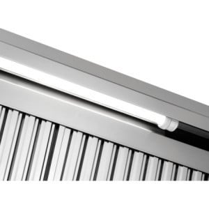 Seinälle asennettava liesituuletin moottorilla ja valaistuksella - L 2000 x S 700 mm - Bartscher