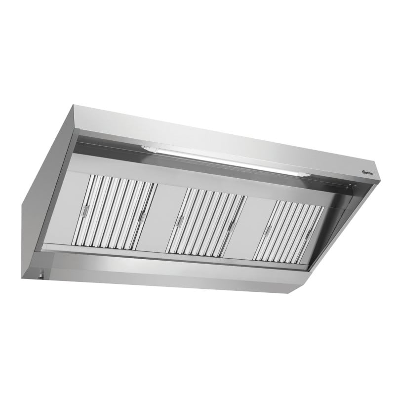 Seinälle asennettava liesituuletin moottorilla ja valaistuksella - L 1800 x S 900 mm - Bartscher