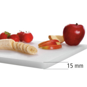 Skärbräda 400 x 300 mm - Vit - 15 mm Tjocklek - Bartscher