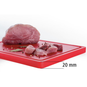 Skärbräda 325 x 265 mm - Röd - 20 mm Tjocklek - Bartscher