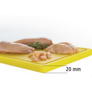 Skärbräda 325 x 265 mm - Gul - 20 mm Tjocklek - Bartscher