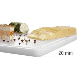 Skärbräda 530 x 325 mm - Vit - 20 mm Tjocklek - Bartscher