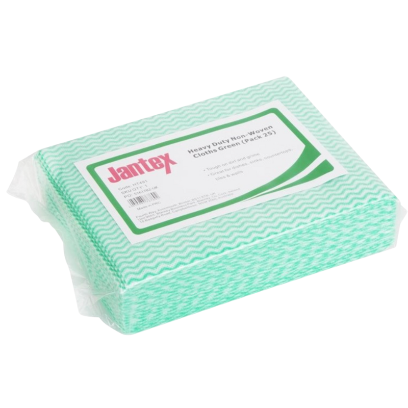 Mycket hållbara gröna non-woven trasor - Paket med 25