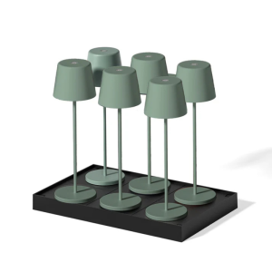 Touch LED-bordslampa Kelly Olive med laddningsbricka - Set om 6 - Lumisky