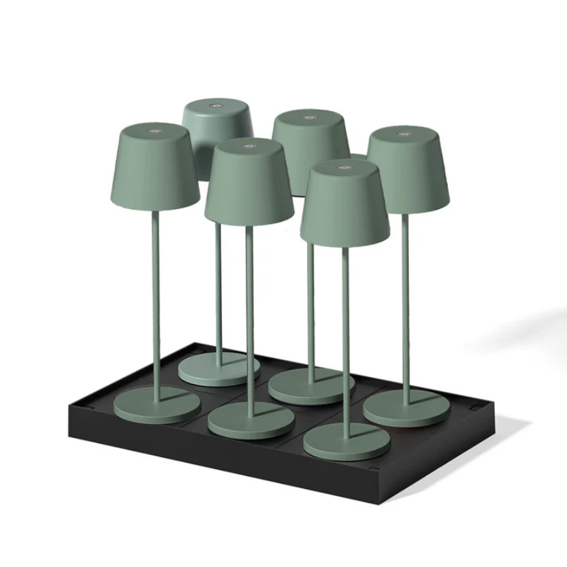 Touch LED-bordslampa Kelly Olive med laddningsbricka - Set om 6 - Lumisky