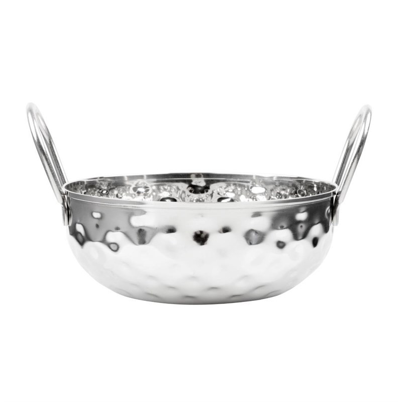 Hammered Stainless Steel Kadai Dish Table Presentation 150 mm - Gastronoble