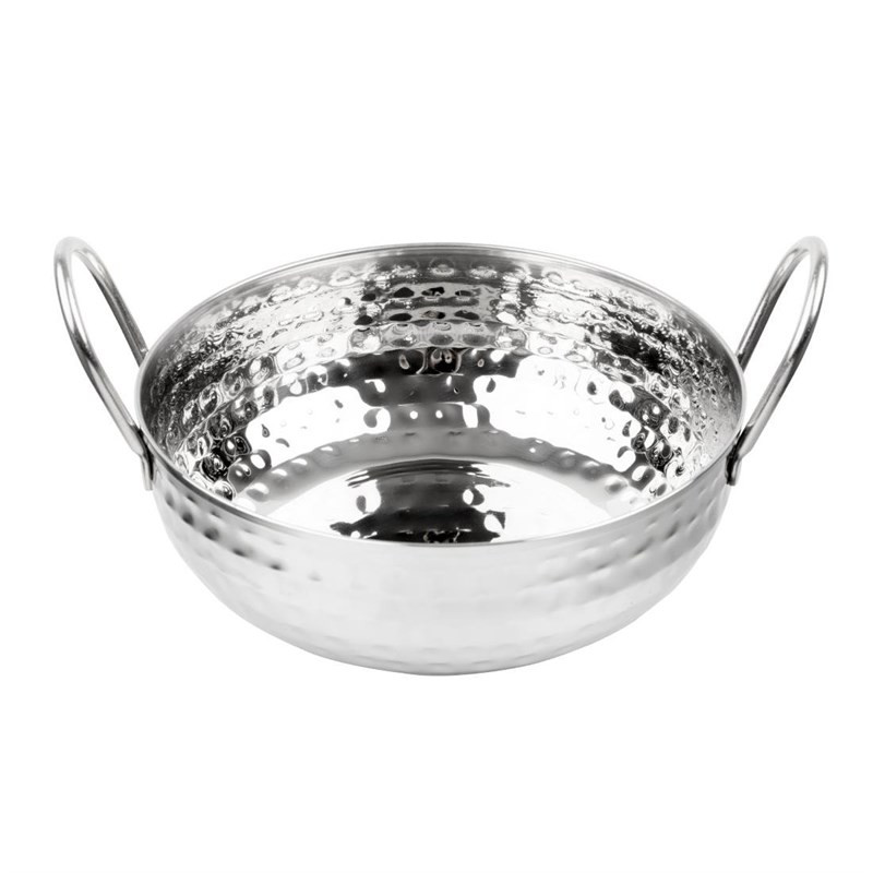 Hammered Stainless Steel Kadai Dish Table Presentation 170 mm - Gastronoble