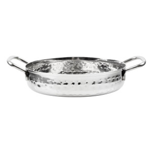 Plat i hamrad rostfritt stål för bordsservering 125mm - Gastronoble