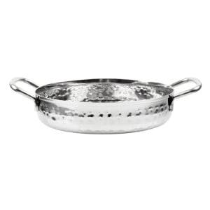 Plat i hamrad rostfritt stål för bordsservering 150mm - Gastronoble