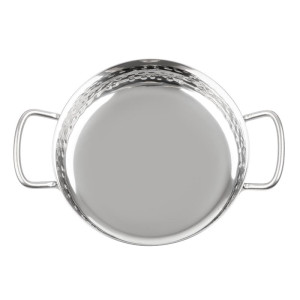 Plat i hamrad rostfritt stål för bordsservering 150mm - Gastronoble