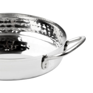 Plat i hamrad rostfritt stål för bordsservering 150mm - Gastronoble