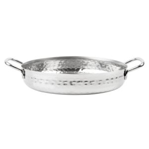Plat i hamrad rostfritt stål för bordsservering 180mm - Gastronoble
