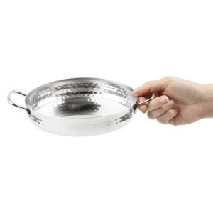 Plat i hamrad rostfritt stål för bordsservering 180mm - Gastronoble