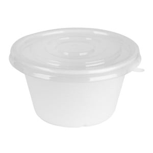 PET-lock Fiesta återvinningsbara lock för skålar på 400/500 ml - Paket med 50 - Gastronoble